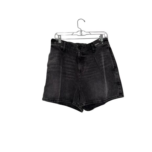 Express Pants - Express High Rise Baggy Black Denim Shorts